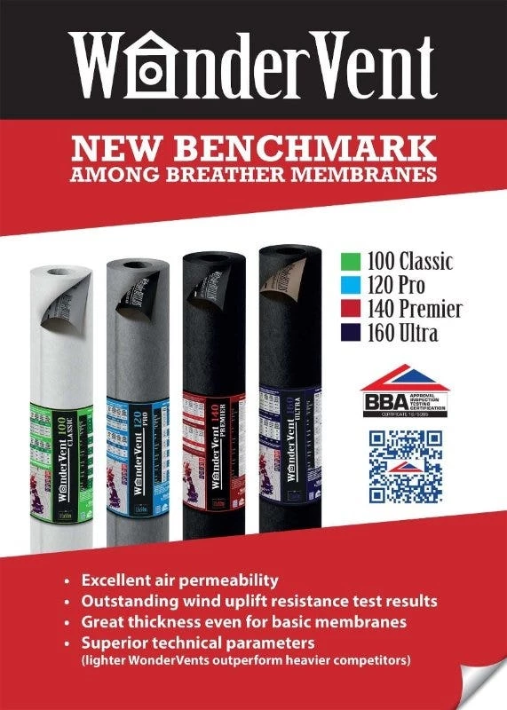 Wonderbuilds WonderVent 100 Classic Breathable Felt 1.5x50m 3 Wonderbuilds WonderVent 100 Classic Breathable Felt 1.5x50m